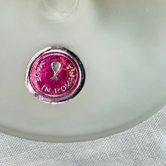 Vintage 1960s Romanian Optic Swirl Decanter & Wine Glass Set Frosted Barware - Picture 4 of 12